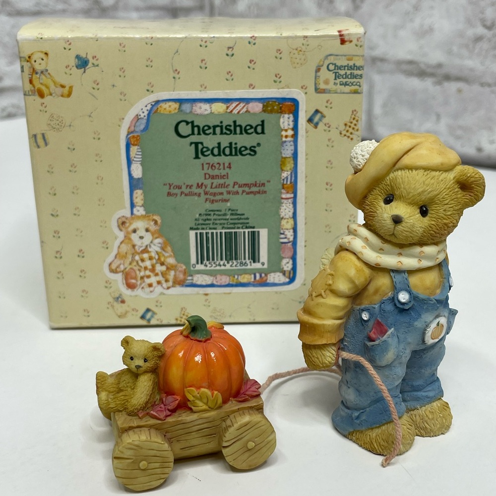 Cherished Teddies Daniel You're My Little Pumpkin Figure Boy Teddy Halloween NIB